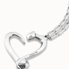 Colgante de plata de eslabones y coraz&oacute;n