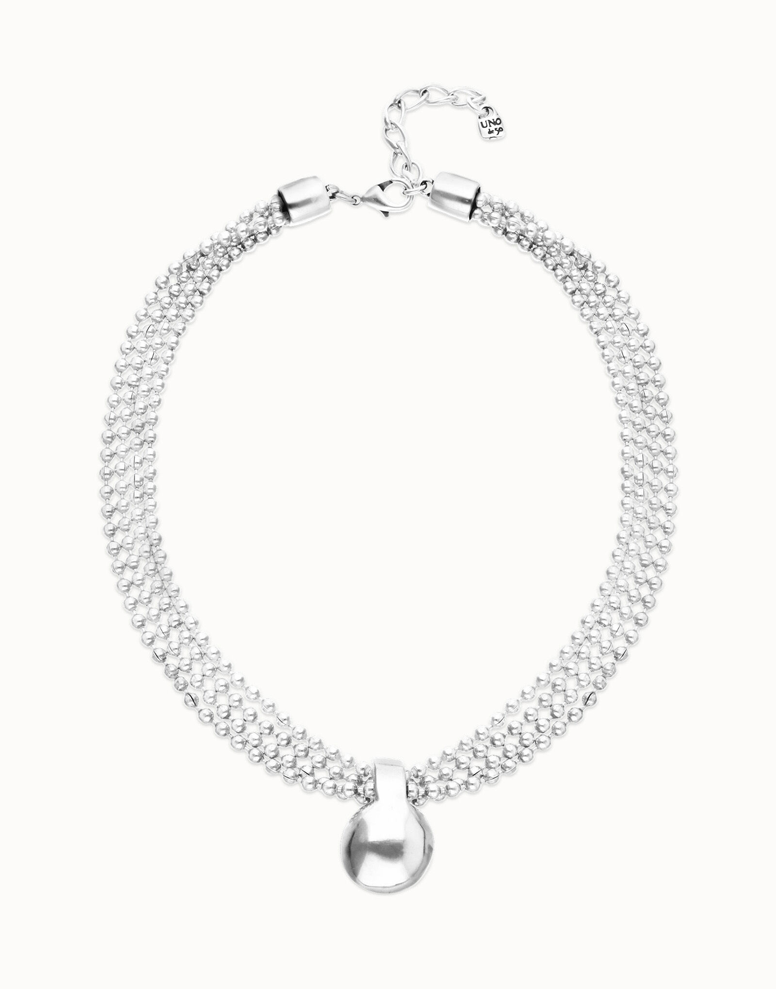 Short beaded necklace with medium and a large sphere | UNOde50 Canada
