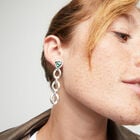 Drop earrings with green crystal