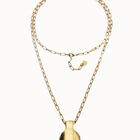 Collar largo ba&ntilde;ado en oro de 18 k con esfera grande