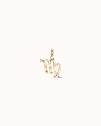 Charm bañado en oro de 18k con forma de signo virgo