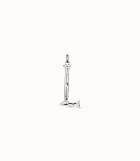 Sterling silver-plated letter L pendant