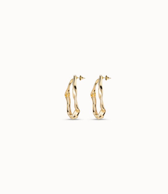 Large hoop earrings, Golden, large