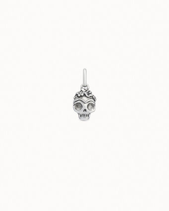 Sterling silver-plated skull charm