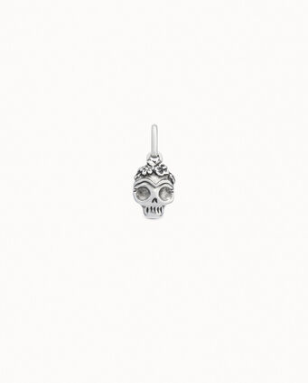 Charm placcato argento Sterling a forma di teschio