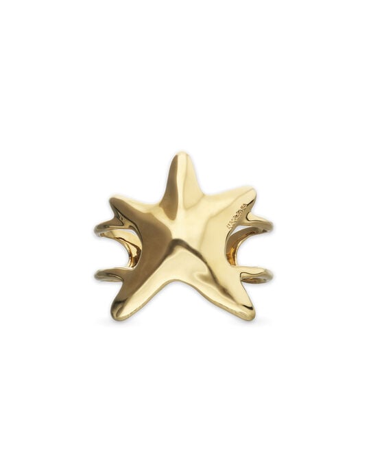 Pulsera r&iacute;gida doble ba&ntilde;ada en oro estrella de mar