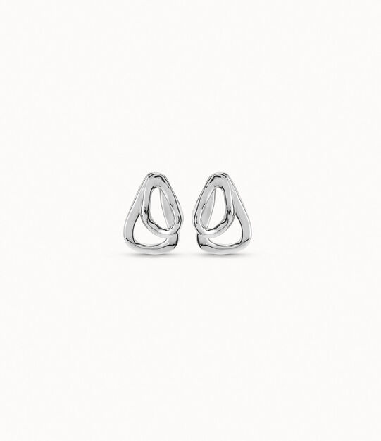 Sterling silver-plated earrings with 2 overlapping links