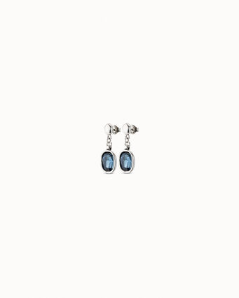 Boucles d’oreilles plaquées argent avec cristal