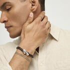 Leather bracelet with two drops