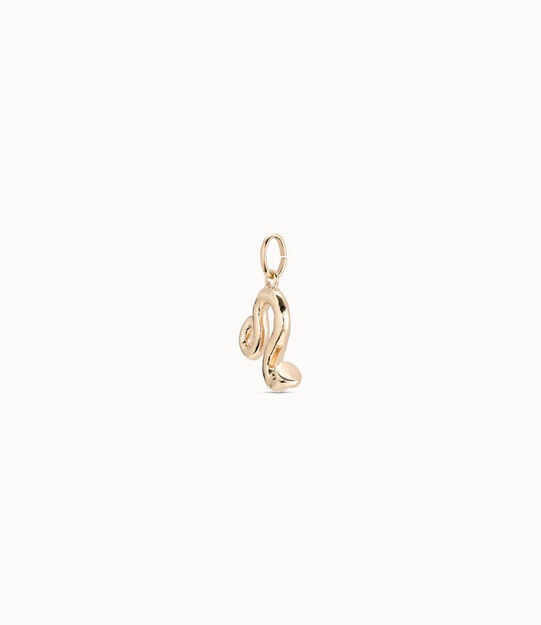 Leo shaped charm, Golden, large
