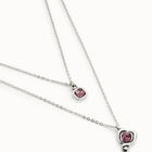 Multi-layer pendant link chain necklace with heart charm