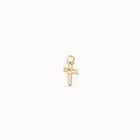 Charm de piercing ba&ntilde;ado en oro de 18k con forma de cruz