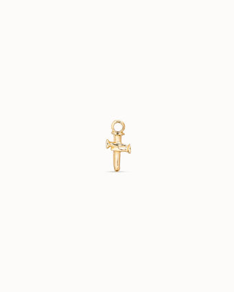 Charm de piercing bañado en oro de 18k con forma de cruz