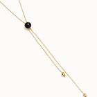 Long pendant  necklace with central black murano glass