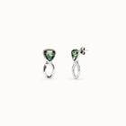 Drop earrings with green crystals