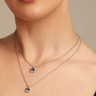 Long pendant chain necklace with crystals