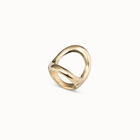 Anillo ba&ntilde;ado en oro 18k con &oacute;valo central grande