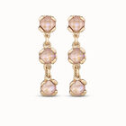 Pendientes ba&ntilde;ados en oro 18K con cristales rosas
