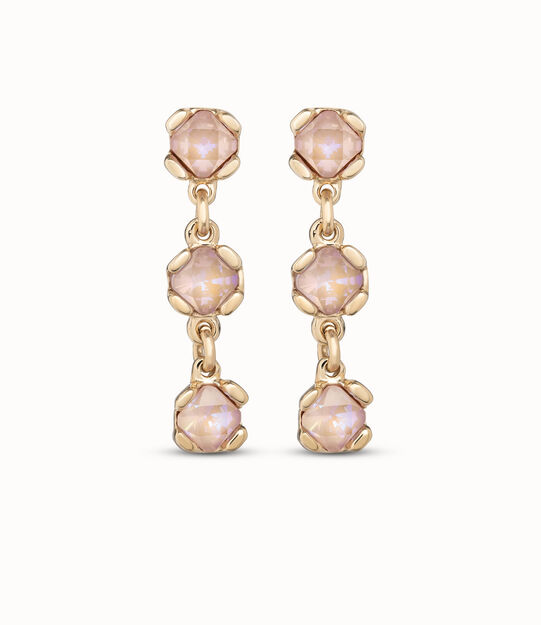 18K gold-plated earrings with pink crystals