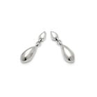 Pendientes largos ba&ntilde;ados en plata con forma de gota