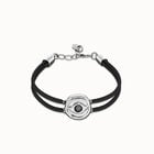 Double black leather birthstone bracelet with eye