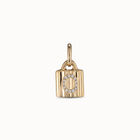 18K gold-plated padlock charm with topaz letter O