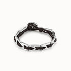 Leather bracelet with rectangular links