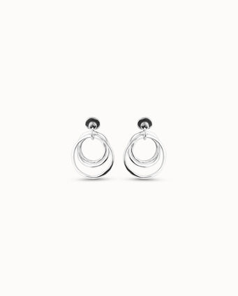 Sterling silver-plated irregular hoop earrings