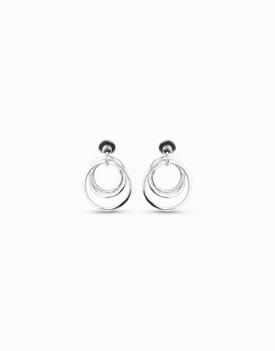 Orecchini anello irregolari placcati argento Sterling