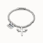 Beaded stretch bracelet with a dragonfly charm