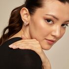 Oval link shape stud earrings