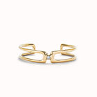 Pulsera doble ba&ntilde;ada en oro 18k con topacio blanco