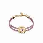 Double lilac leather birthstone bracelet with eye