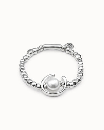 Sterling silver-plated bracelet with pearl