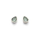Earrings with an aqua-green drop-shaped faceted crystal