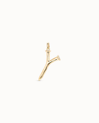 18K gold-plated letter Y pendant