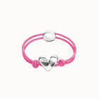Pink elastic thread bracelet with heart charm