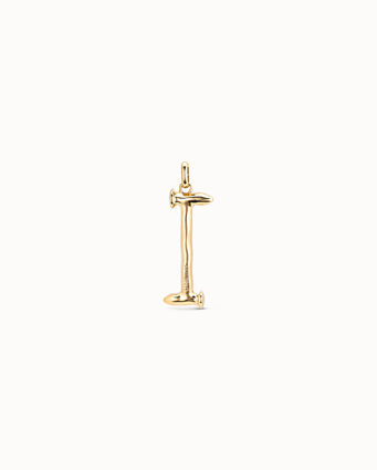 18K gold-plated letter I pendant