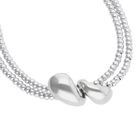 Multi-strand necklace with two intertwined drops