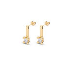 Drop earrings with blue cubic zirconia