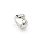 Anillo ba&ntilde;ado en plata con formas redondeadas irregulares