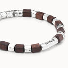 Leather bracelet with wooden beads