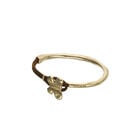 Brown leather bracelet with butterfly ornament