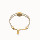 Double ivory leather birthstone bracelet with eye