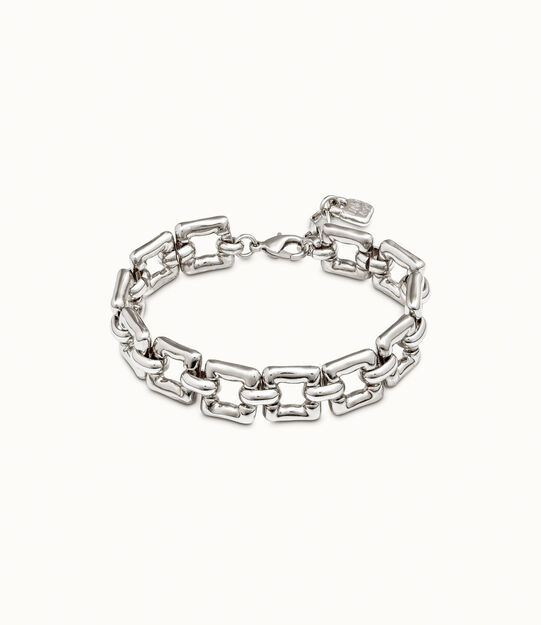 Sterling silver-plated square link bracelet