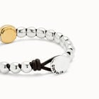 Leather bracelet with a large bead