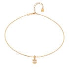 Short chain necklace with white cubic zirconia