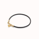 Leather charm bracelet with clasp