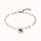 Short link chain pendant necklace green crystal
