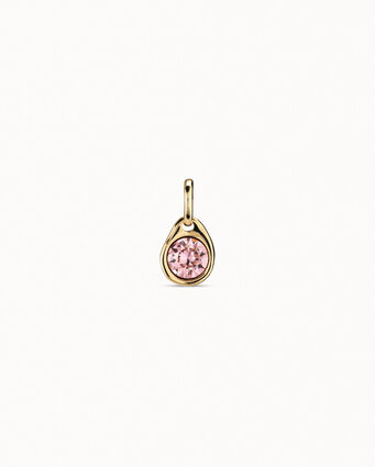 Gold-plated charm with pink crystal